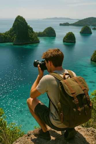 Photographer at Raja Ampat Cliff