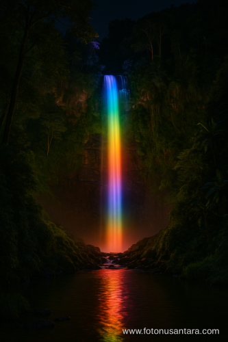 Cimahi-Waterfall -Rainbow-Night-Glow