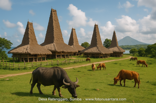 Ratenggaro-Village-and-Grazing-Buffalo